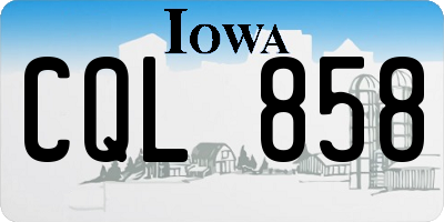 IA license plate CQL858