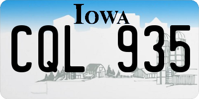IA license plate CQL935