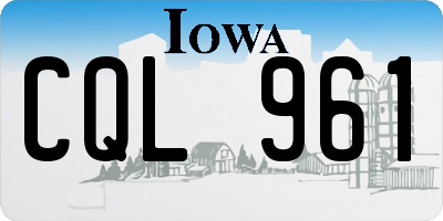 IA license plate CQL961