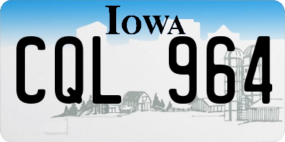 IA license plate CQL964