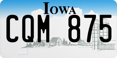 IA license plate CQM875