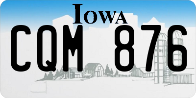IA license plate CQM876