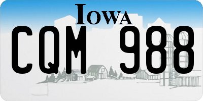 IA license plate CQM988