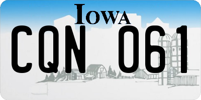IA license plate CQN061