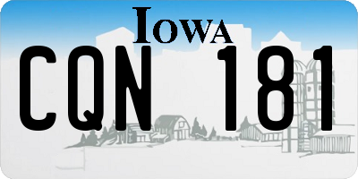 IA license plate CQN181