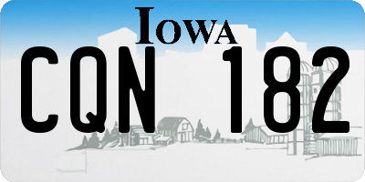 IA license plate CQN182