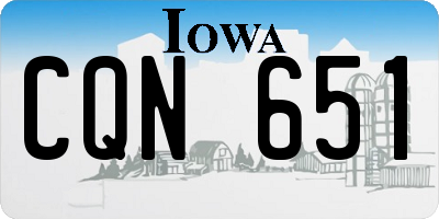 IA license plate CQN651