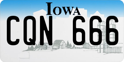 IA license plate CQN666