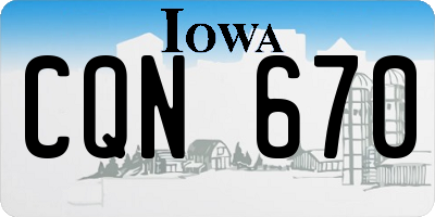 IA license plate CQN670