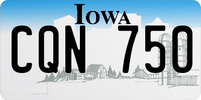 IA license plate CQN750