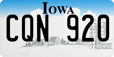 IA license plate CQN920