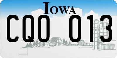 IA license plate CQO013