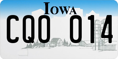 IA license plate CQO014