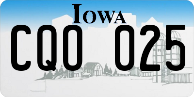 IA license plate CQO025