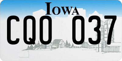 IA license plate CQO037
