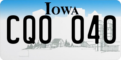 IA license plate CQO040