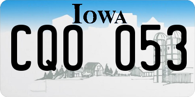 IA license plate CQO053