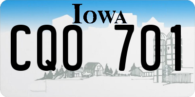 IA license plate CQO701