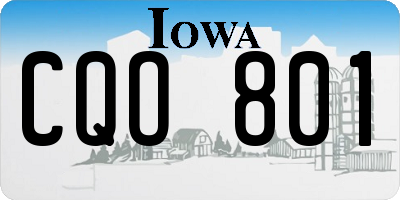 IA license plate CQO801