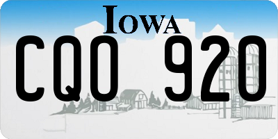 IA license plate CQO920