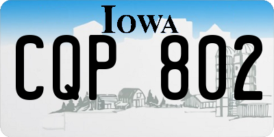 IA license plate CQP802