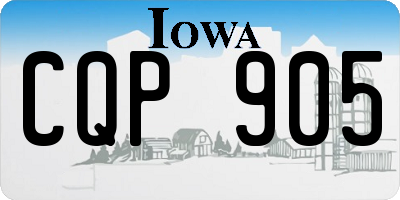 IA license plate CQP905