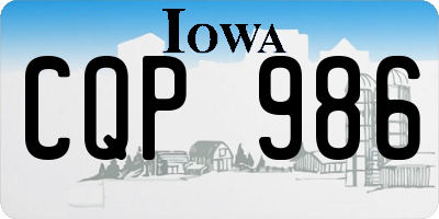 IA license plate CQP986