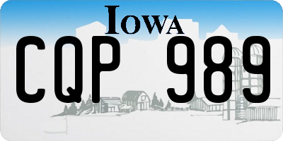 IA license plate CQP989