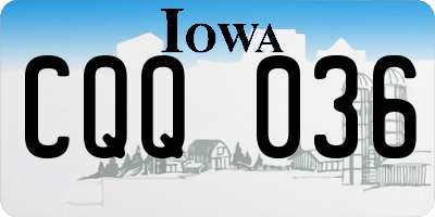 IA license plate CQQ036