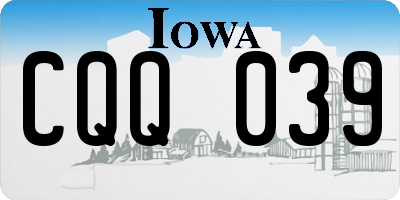 IA license plate CQQ039