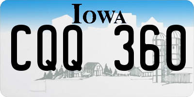 IA license plate CQQ360