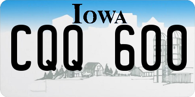 IA license plate CQQ600