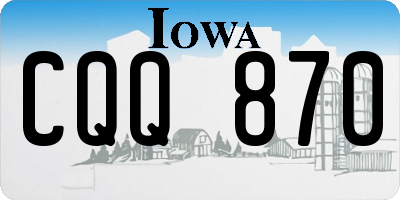 IA license plate CQQ870