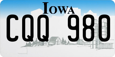 IA license plate CQQ980