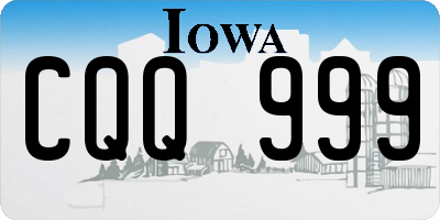 IA license plate CQQ999
