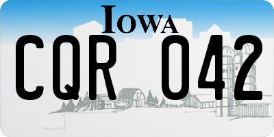 IA license plate CQR042