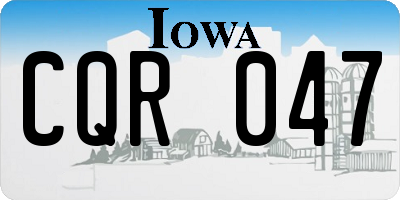 IA license plate CQR047