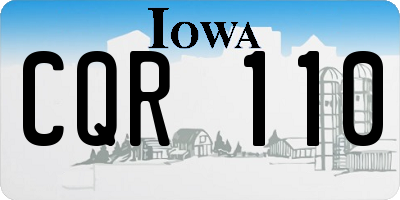 IA license plate CQR110