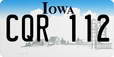 IA license plate CQR112