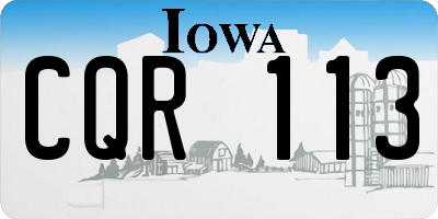 IA license plate CQR113