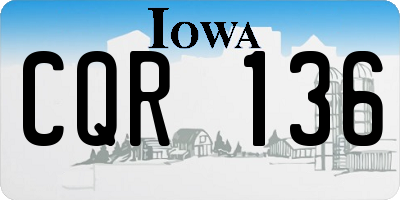 IA license plate CQR136