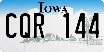 IA license plate CQR144