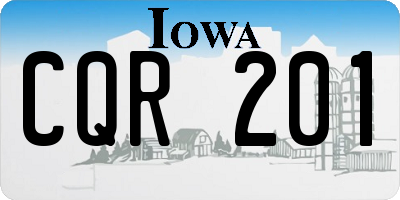 IA license plate CQR201