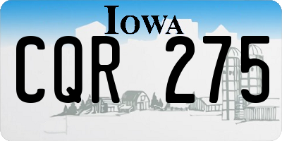 IA license plate CQR275