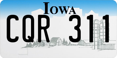 IA license plate CQR311
