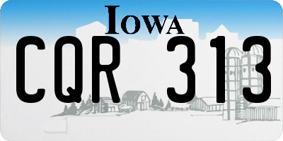IA license plate CQR313