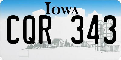 IA license plate CQR343