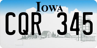 IA license plate CQR345