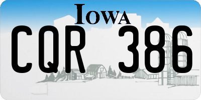 IA license plate CQR386