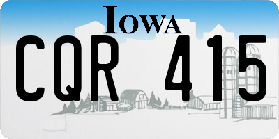 IA license plate CQR415